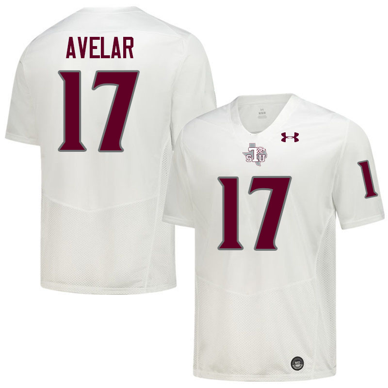 Texas Southern Tigers #17 Christian Avelar College Football Jersey,Uniforms Stitched-White